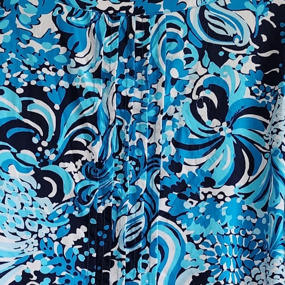 Lilly Pulitzer Chilly Lilly Seana Tunic VNeck DRESS • Mermaidzing • LSleeve • L - Picture 8 of 12